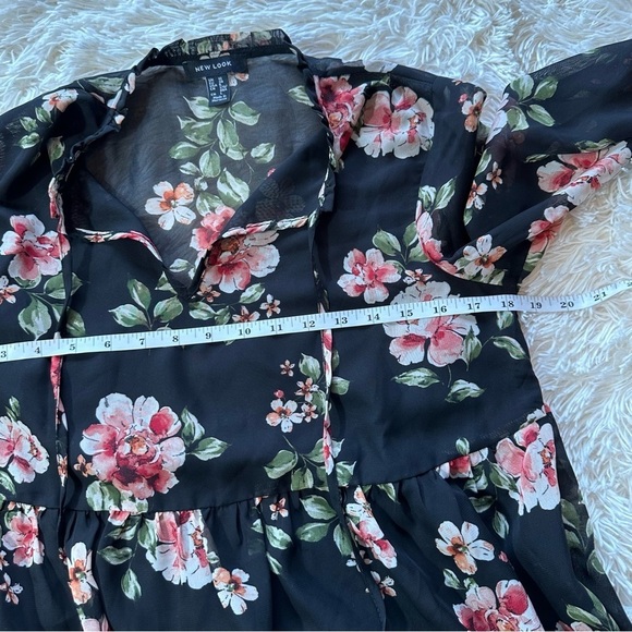 ASOS New Look Floral Peplum Blouse Size 6 - Picture 11 of 11